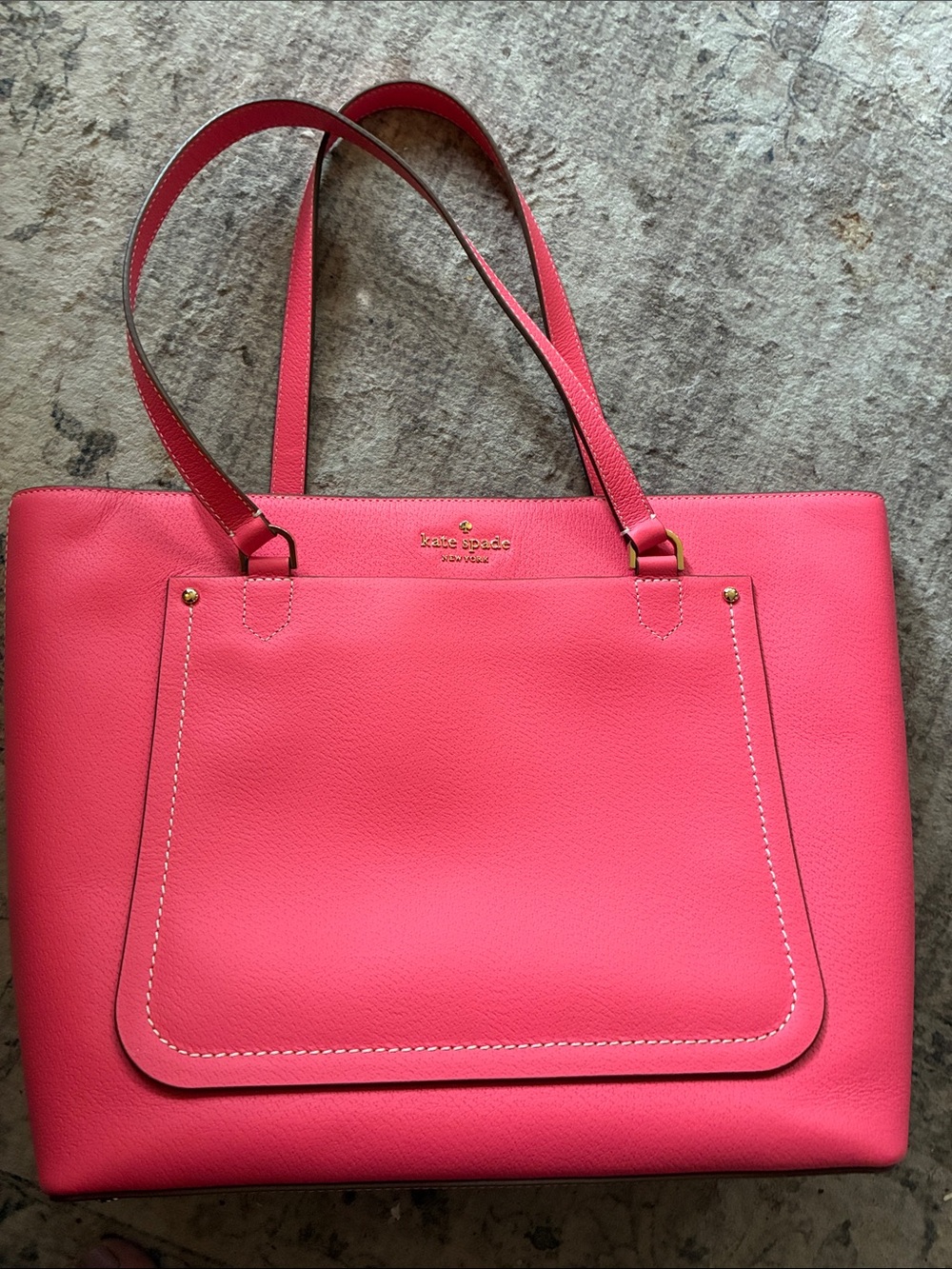 kate spade Thompson Kimberly Hot Pink Leather Tote